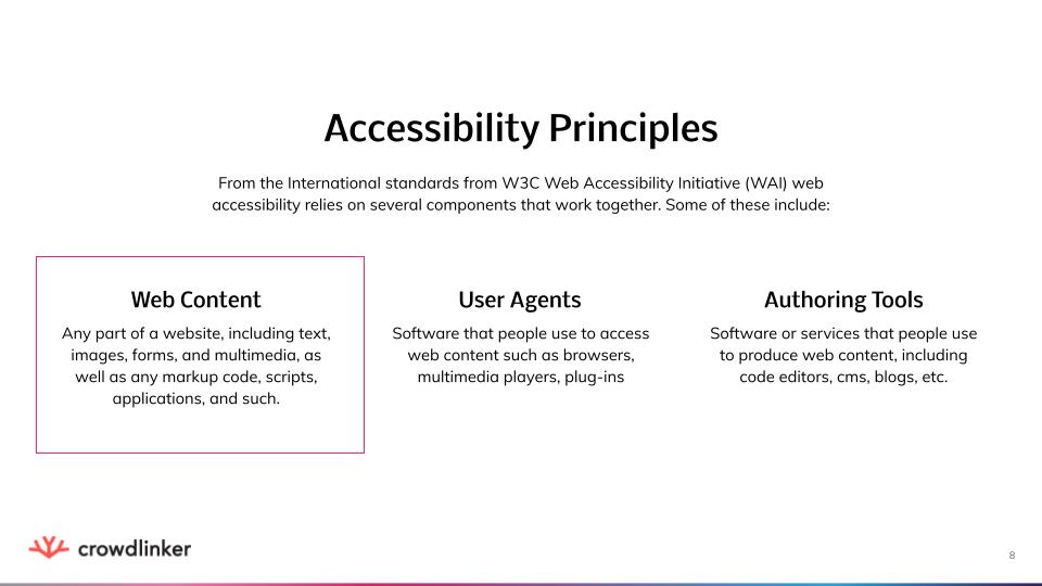 Web accessibility principles